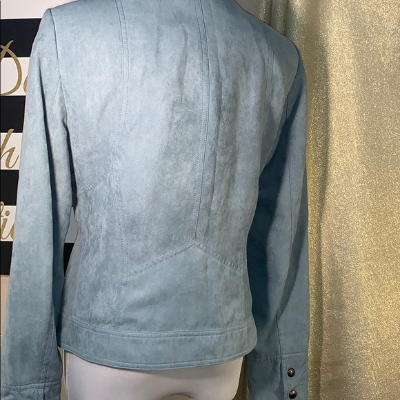 Tribal Studio Blue Microsuede Jacket Size 8 - Picture 2 of 8